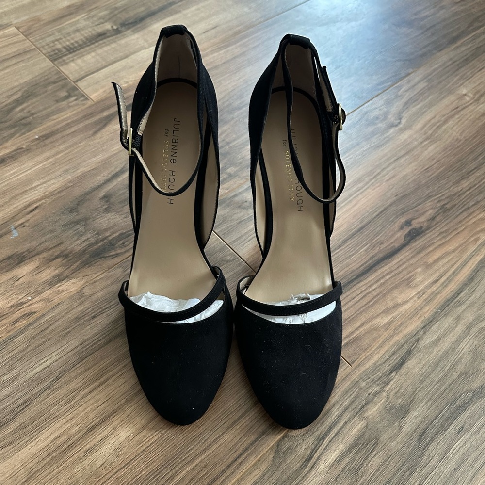 Julianne Hough Sole Society Black Faux Suede Heels
